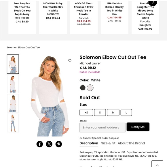 Michael Lauren white shirt in M - Picture 2 of 2